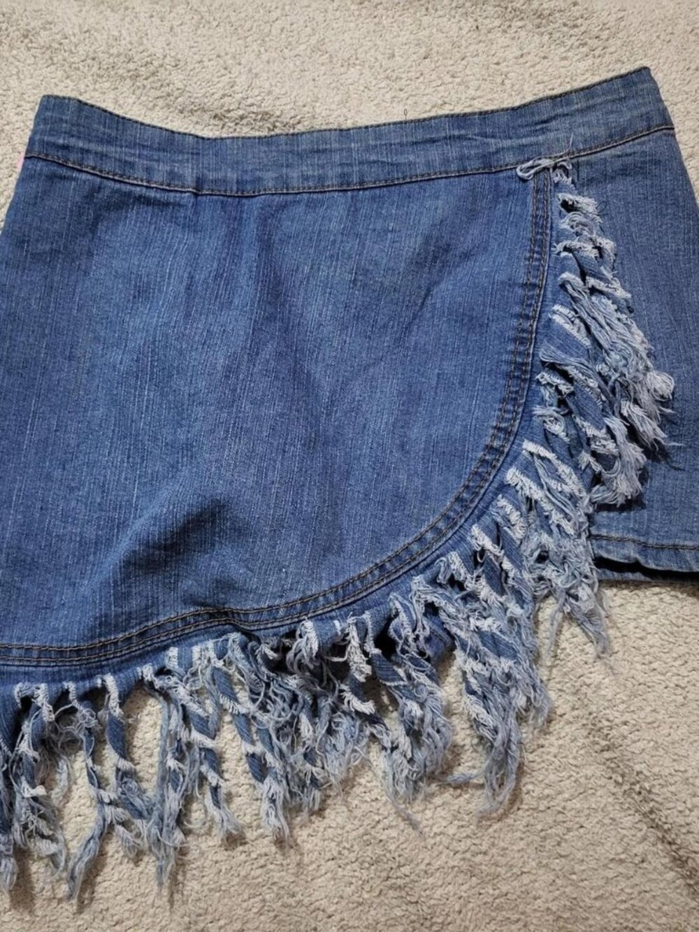 Thrill Jeans Denim Skort with Tassles